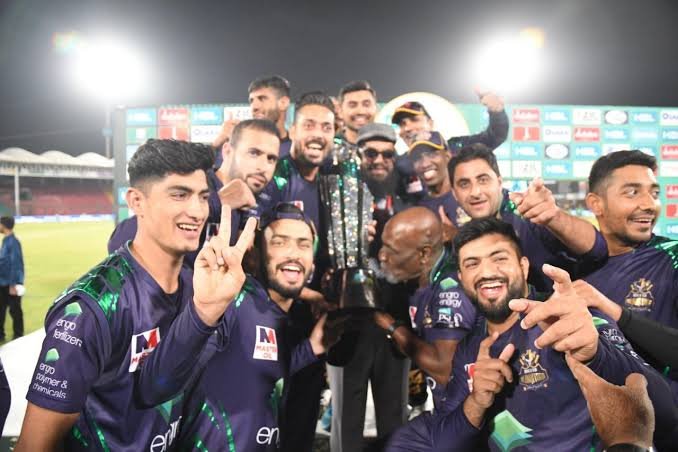 Image Courtesy Of PSL                       Quetta Gladiator's Celebrating after Wining Pakistan Super League Finals